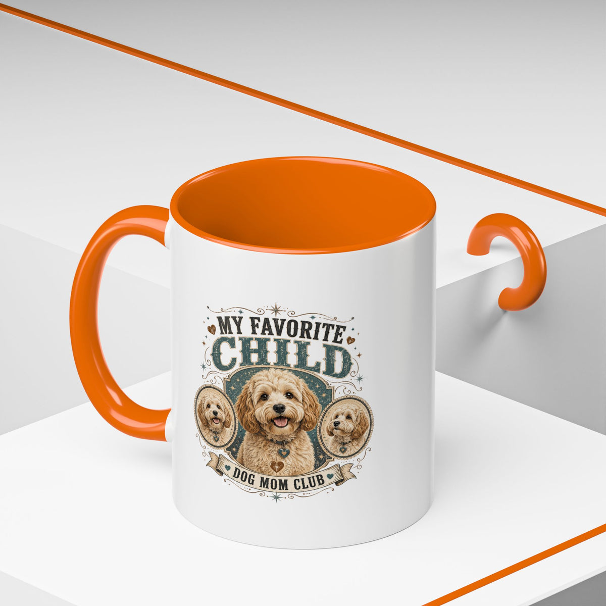 Milo Bailey Dog Dad Mom Dog Mom Coffee Mug — “My Favorite Child” Doodle Dog Portrait Accent Mug