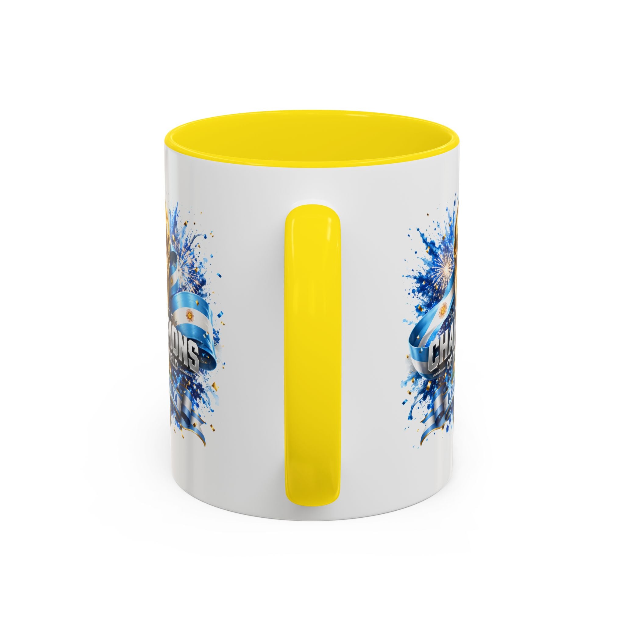 Argentina World Champions Coffee Mug — 'Champions of the World' Soccer Trophy Design