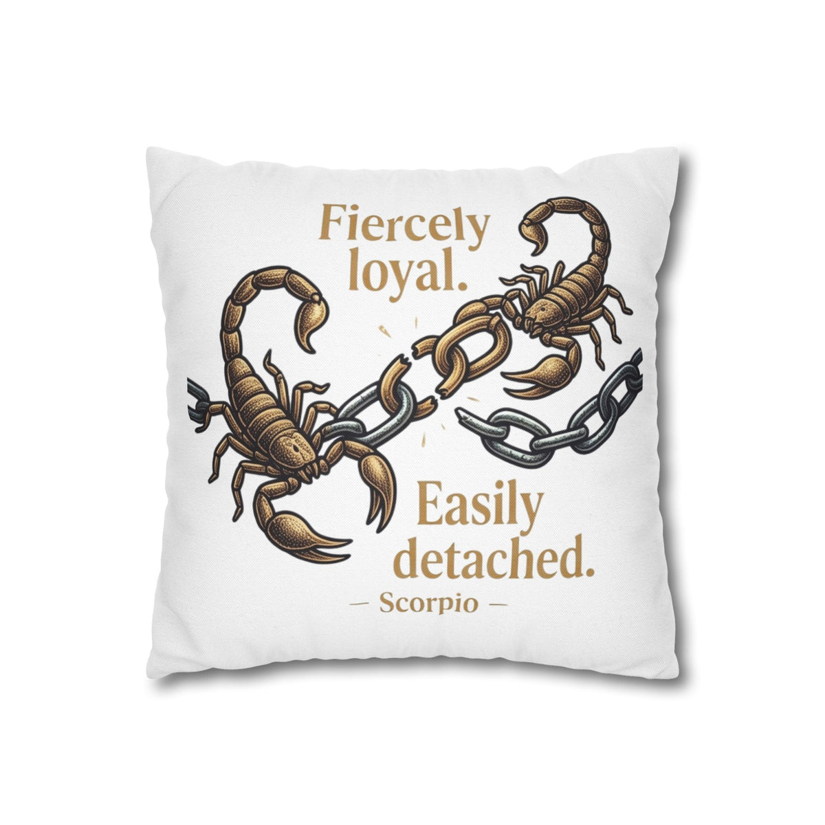 Scorpio Pillowcase – "Fiercely Loyal, Easily Detached" Zodiac Decor