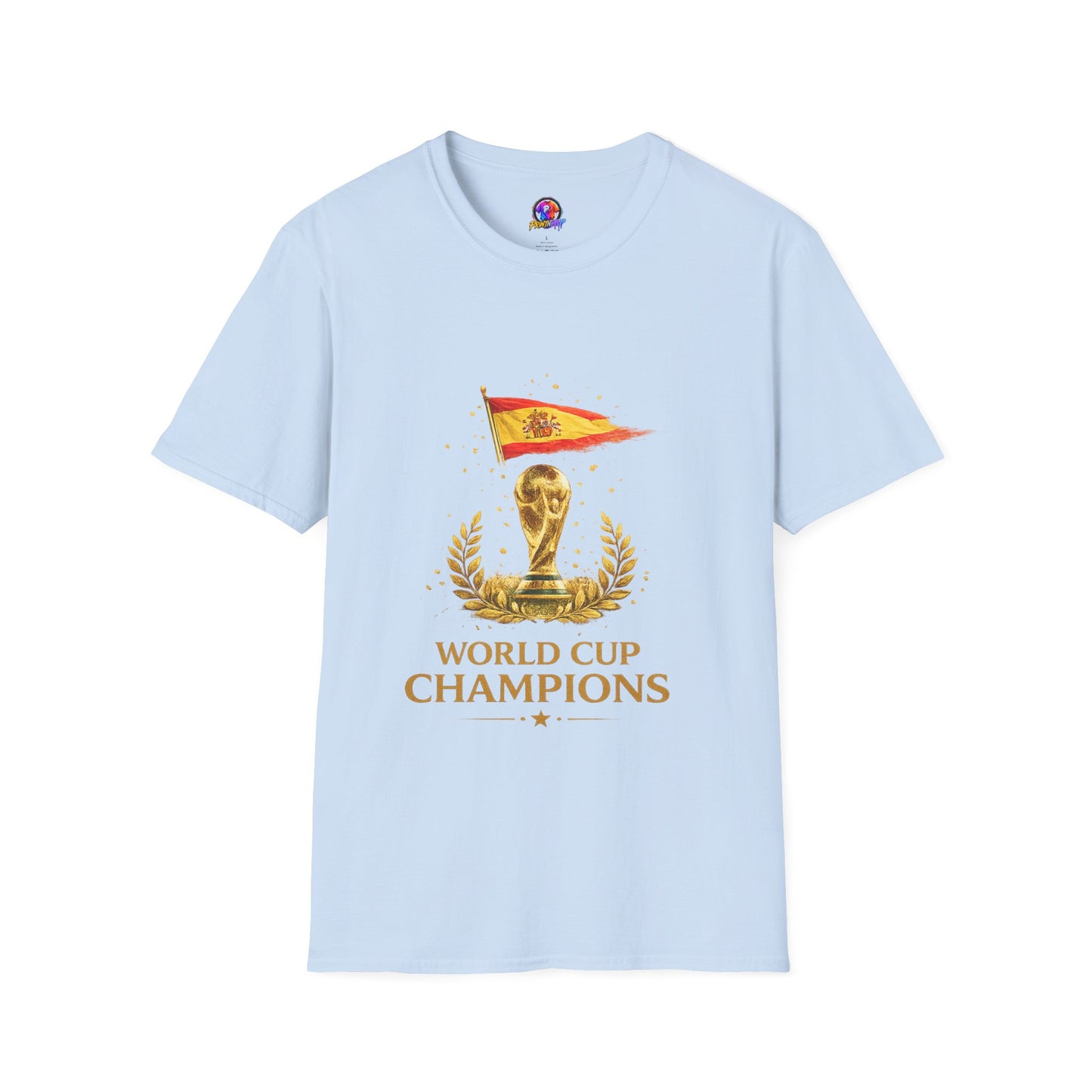 Spain World Cup Champions T-Shirt — Spanish Flag & Trophy Soccer Tee