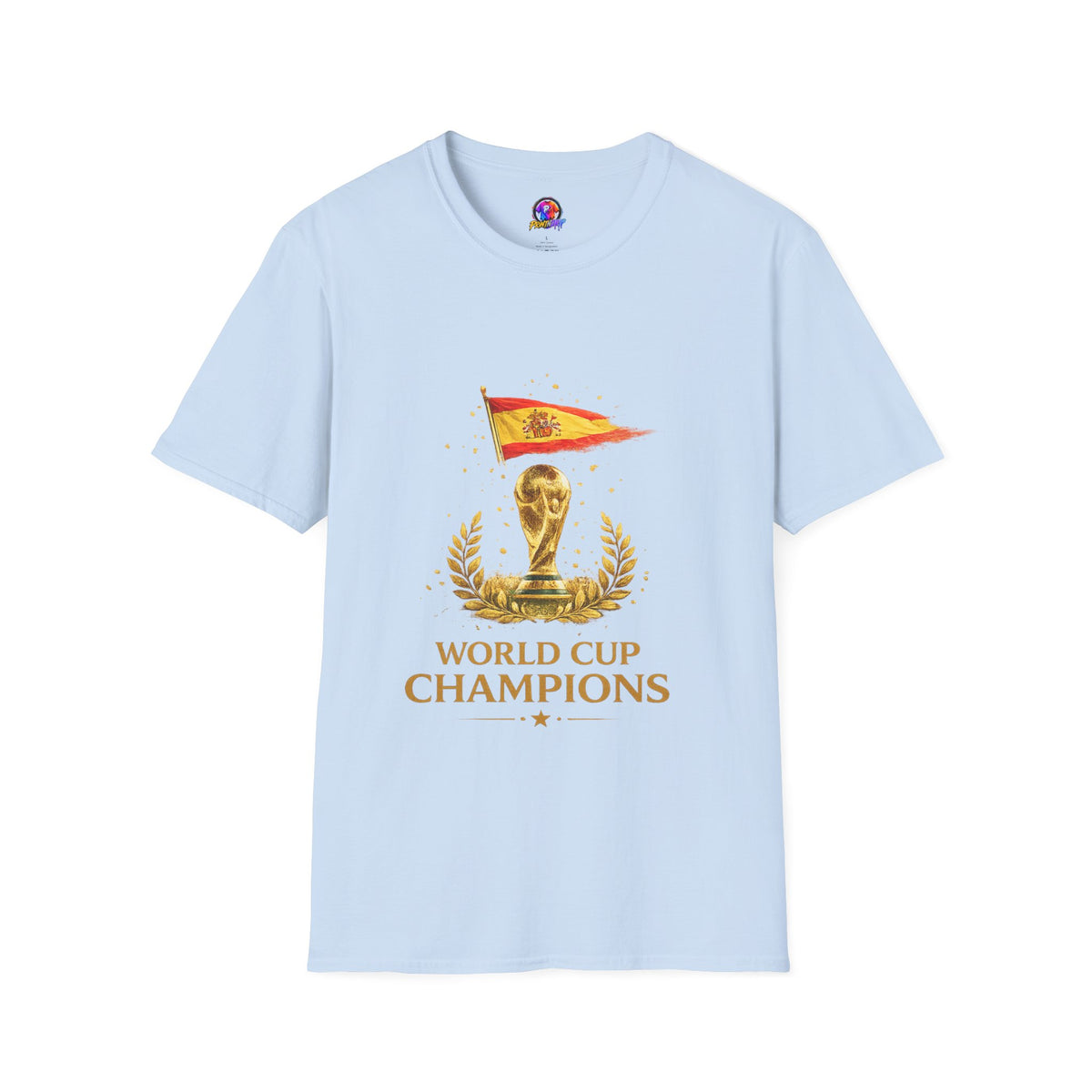 Spain World Cup Champions T-Shirt — Spanish Flag & Trophy Soccer Tee