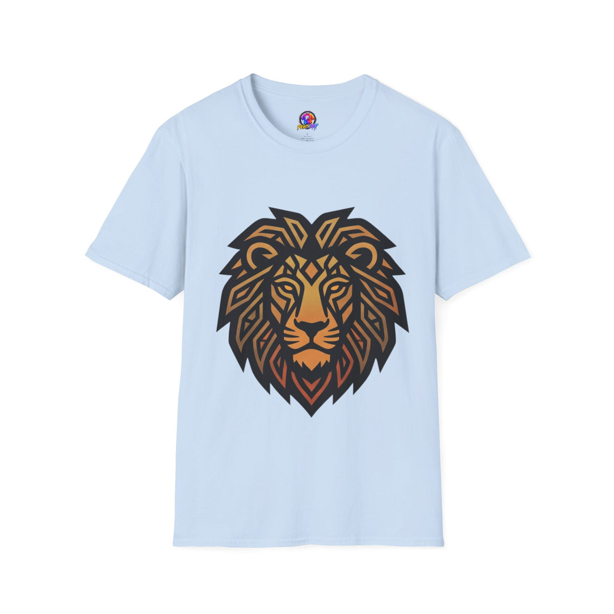 Leo Zodiac Lion Head T-Shirt — Geometric Tribal Lion Graphic Tee