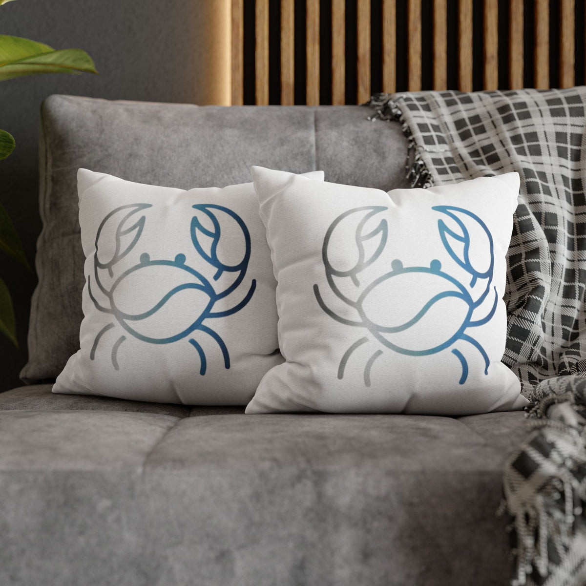 Cancer Zodiac Crab Coastal Throw Pillowcase — Nautical Beach Decor