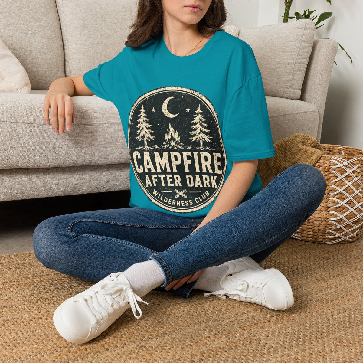 Campfire After Dark Tee — Vintage Wilderness Camping T-Shirt