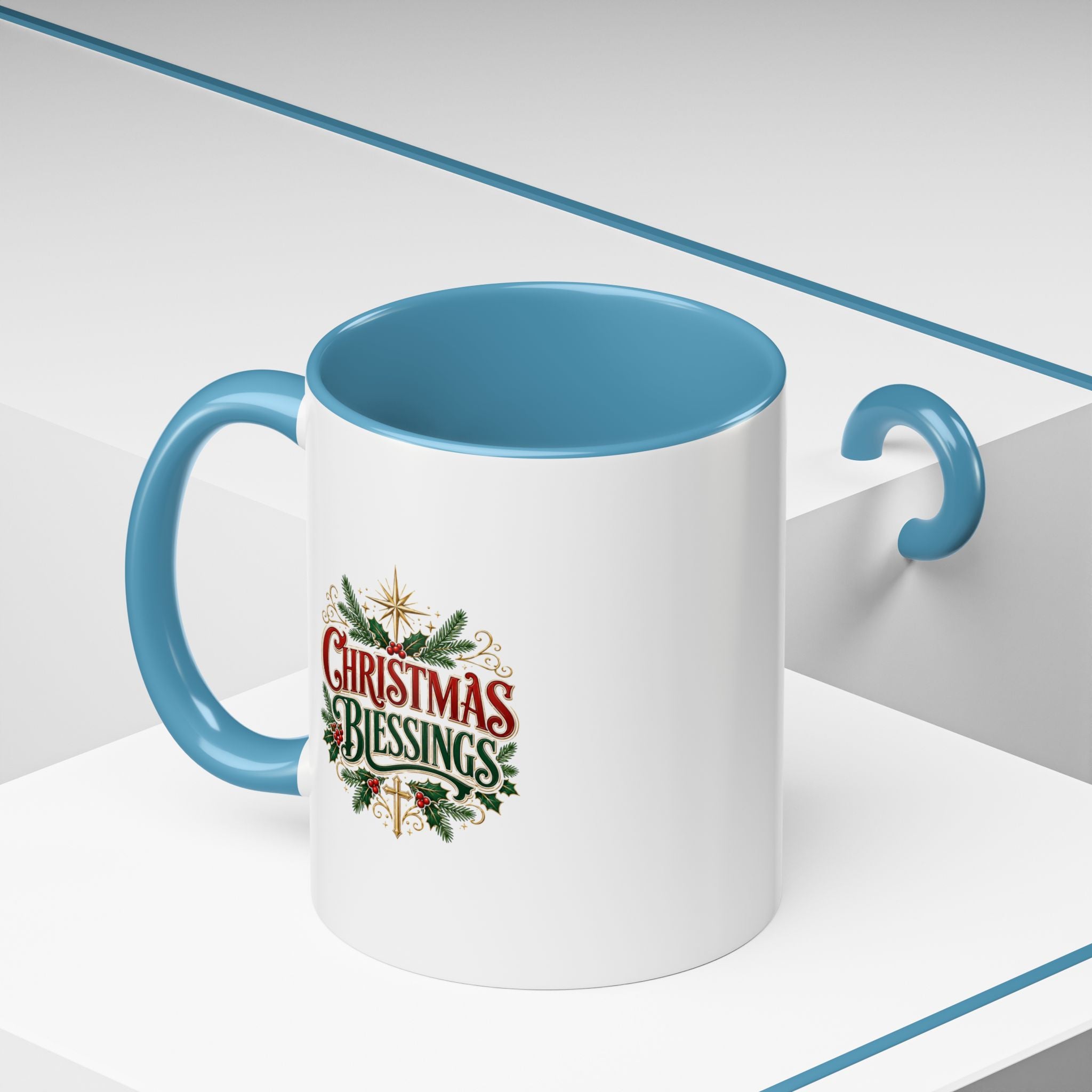 Christmas Blessings Accent Coffee Mug – Festive Holiday Tea & Coffee Cup