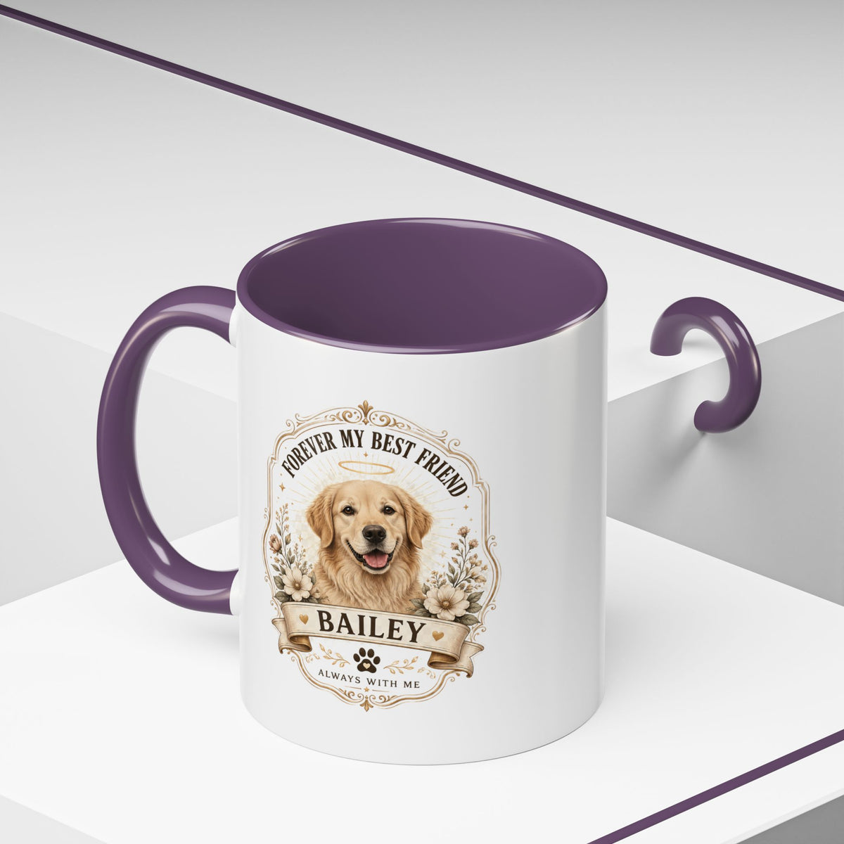Milo Bailey Dog Dad Mom Dog Memorial Coffee Mug — "Forever My Best Friend" Personalized Golden Retriever