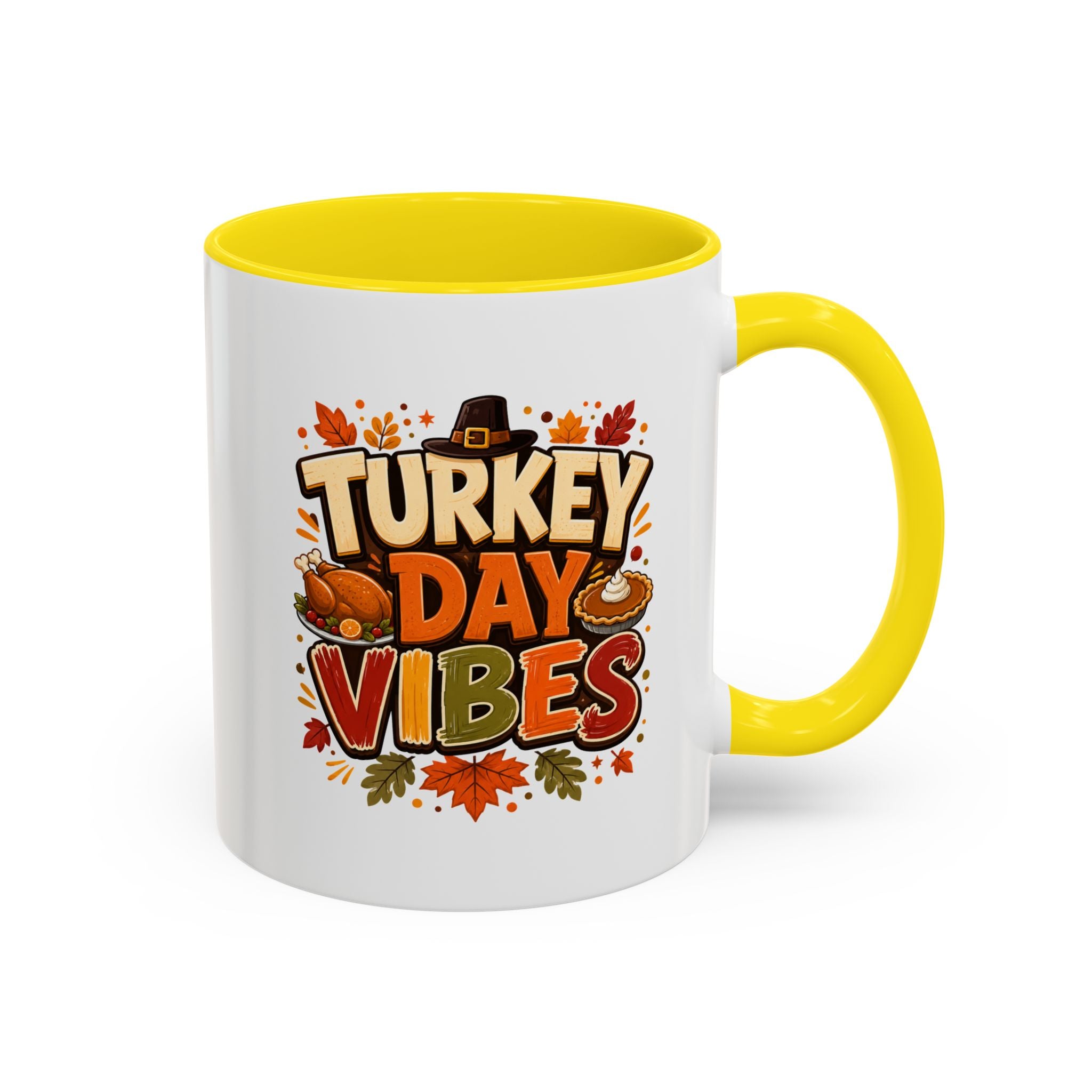 Thanksgiving Mug Turkey Day Vibes Accent Mug — Thanksgiving Coffee Cup