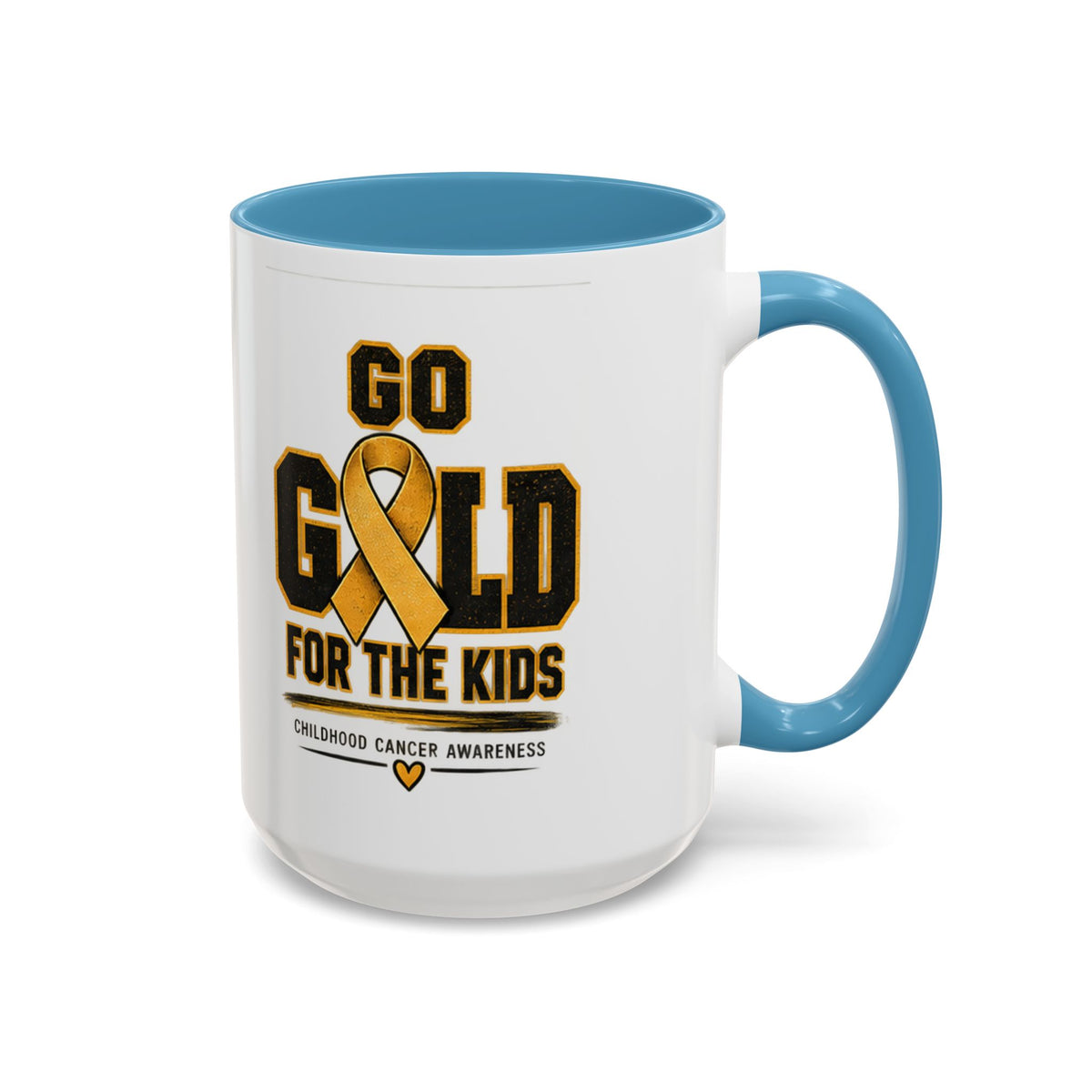 Go Gold For The Kids Accent Coffee Mug — Childhood Cancer Awareness 11/15oz