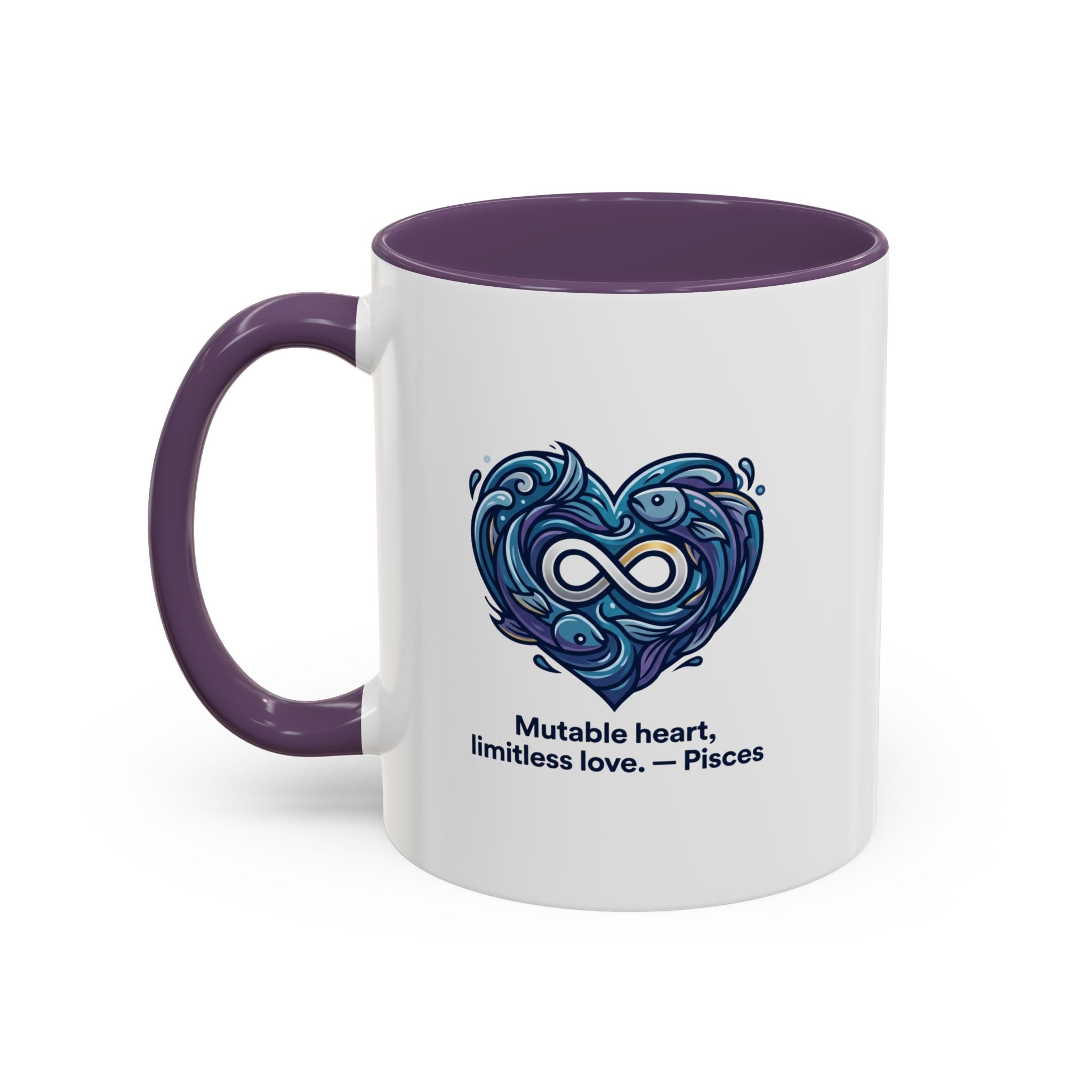 Pisces Heart Coffee Mug — "Mutable heart, limitless love" Zodiac Gift
