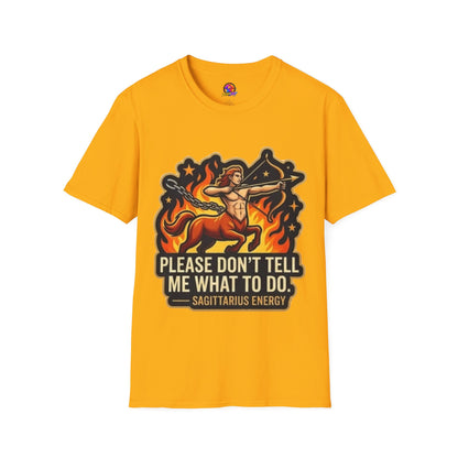 Sagittarius Archer T-Shirt — "Please Don't Tell Me What To Do" Zodiac Graphic