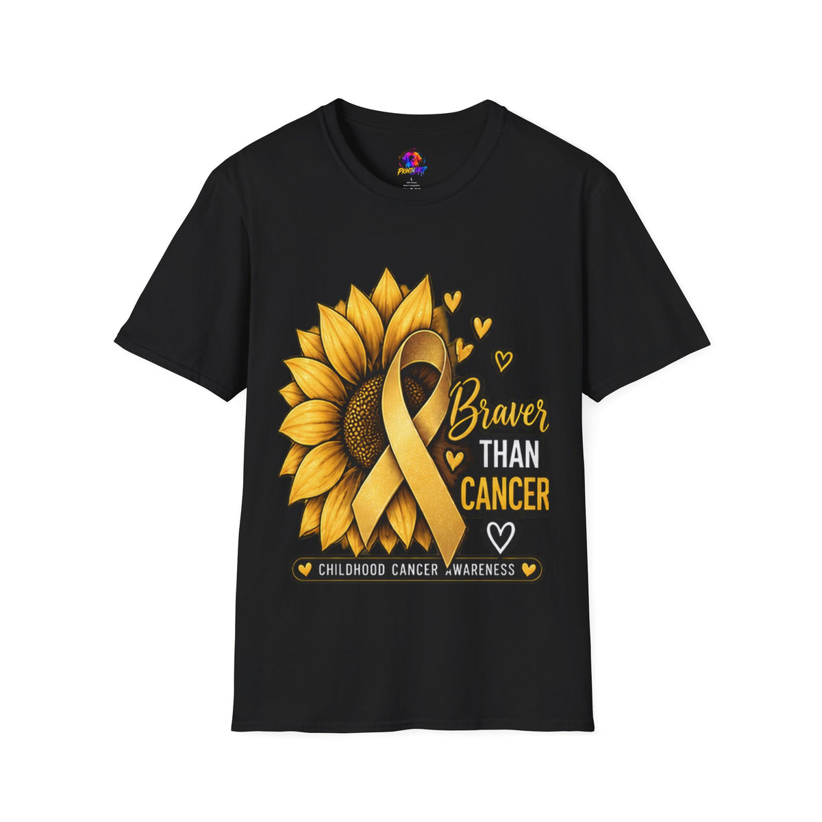 Braver Than Cancer Childhood Cancer Awareness Sunflower T-Shirt