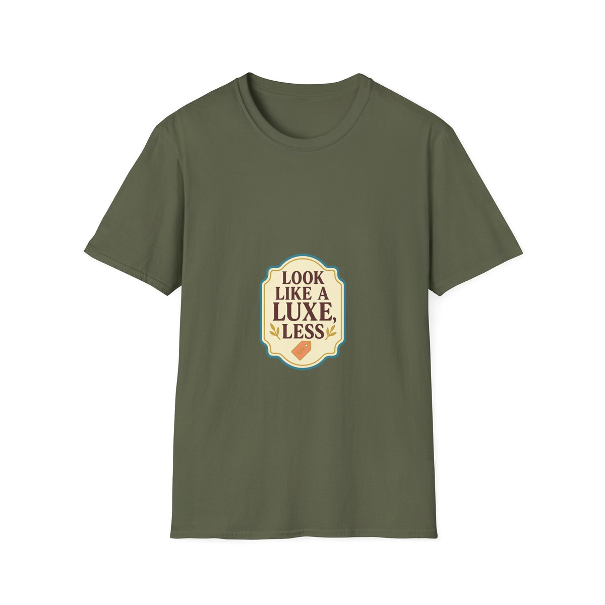 T-Shirt — "Look Like a Luxe Less" Retro Badge Graphic Tee - Trending Now - October 2026