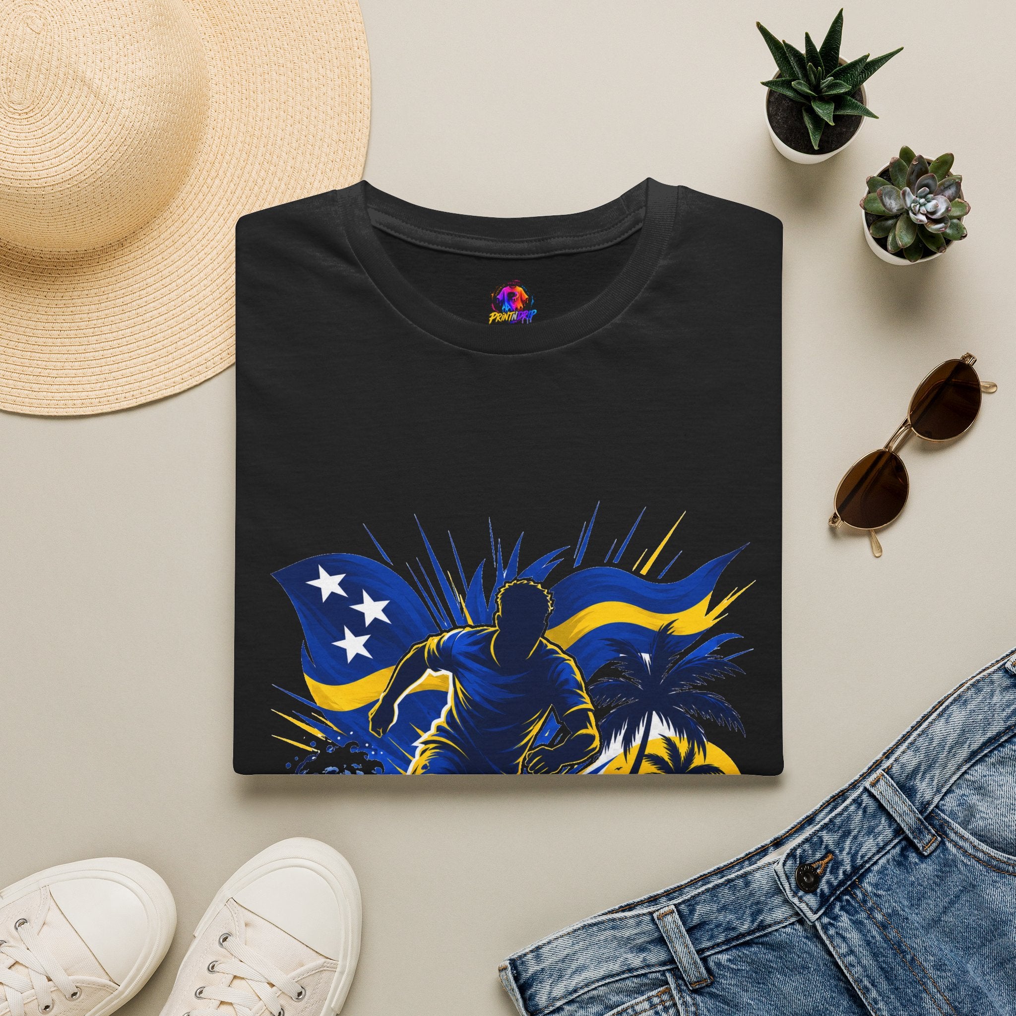 Curacao Island Victory T-Shirt — Tropical Surf Soccer Graphic Tee