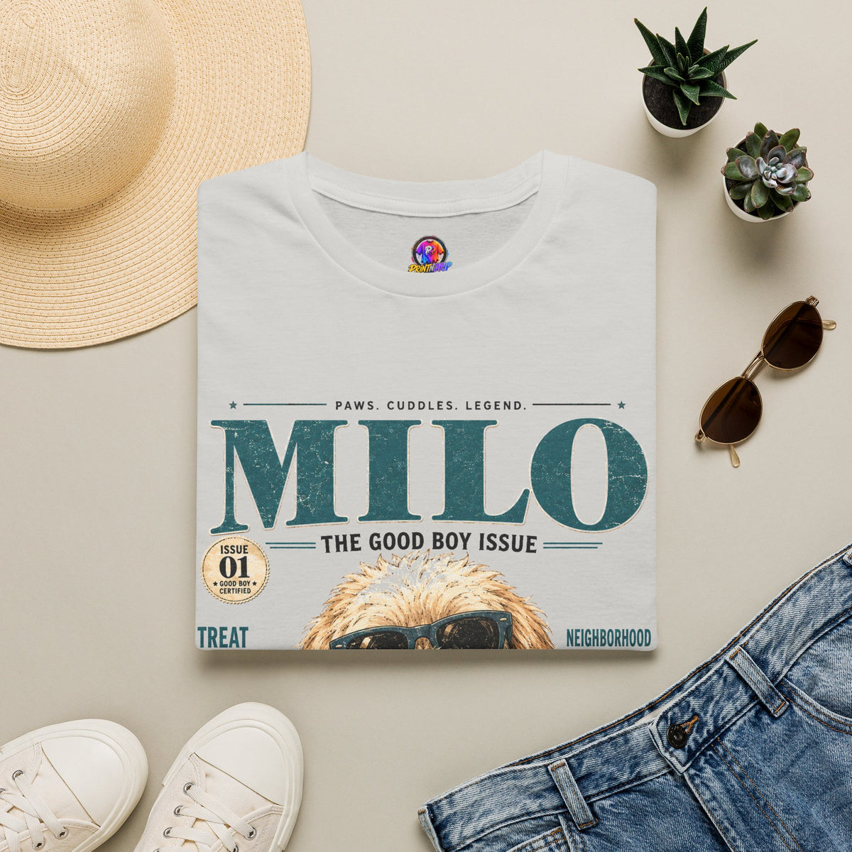 Milo 'The Good Boy Issue' T-Shirt — Cute Dog Magazine Cover Tee