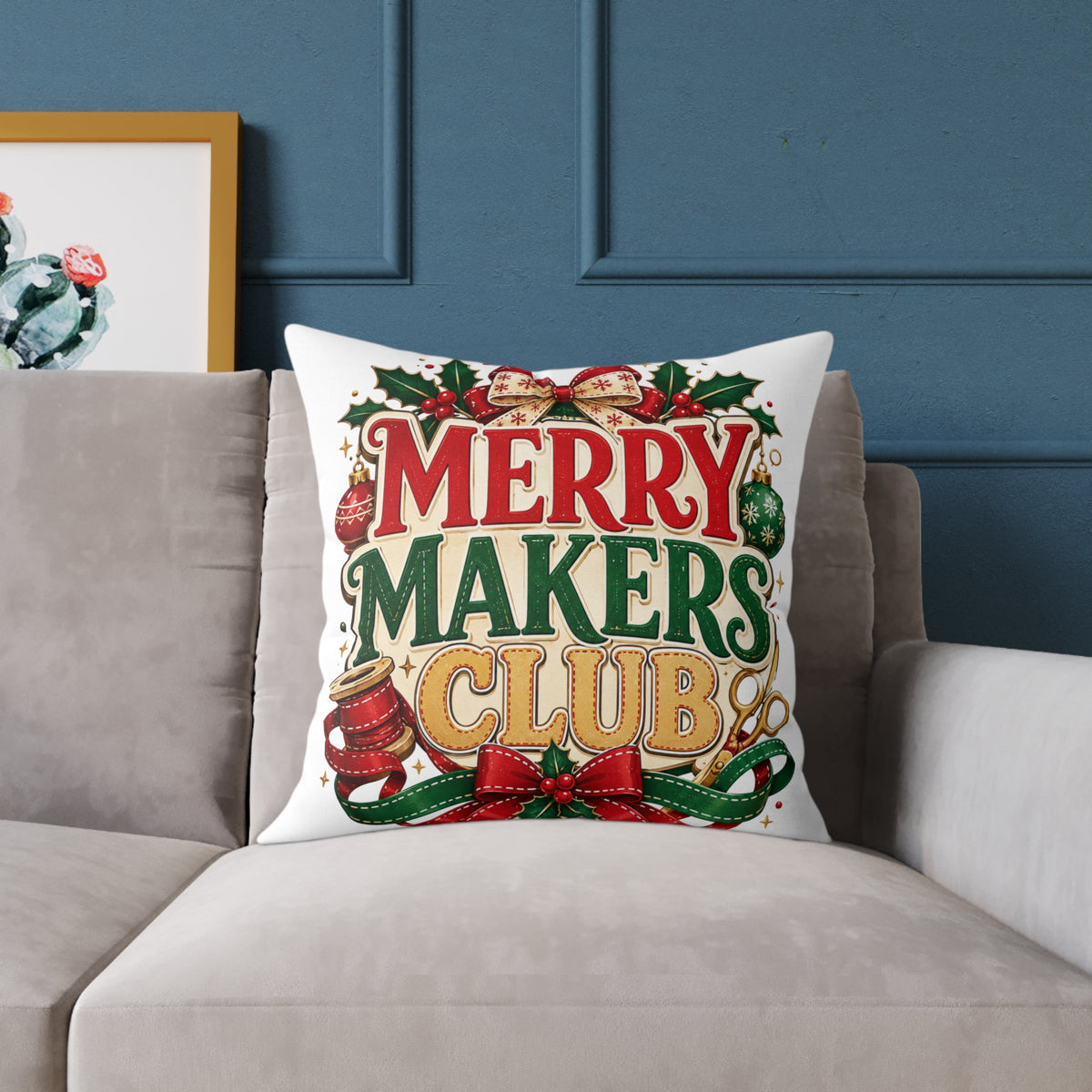 Christmas Merry Makers Club Holiday Throw Pillow