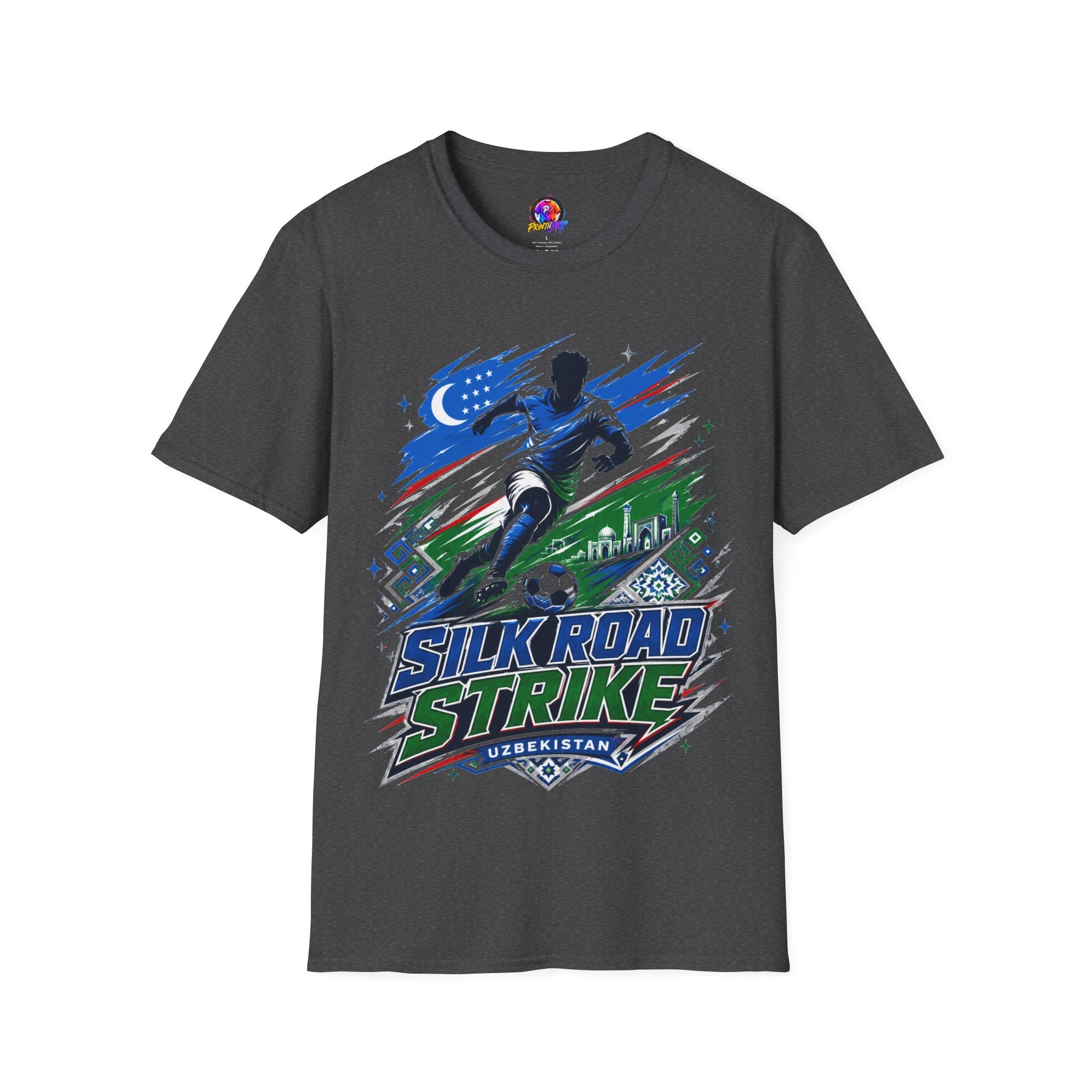 Silk Road Strike Soccer T-Shirt — Uzbekistan Football Graphic Tee