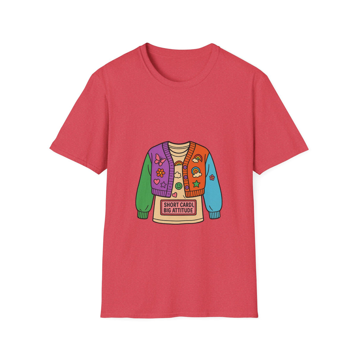 Colorful Patchwork Sweater Illustration T-Shirt - Trending Now - October 2026