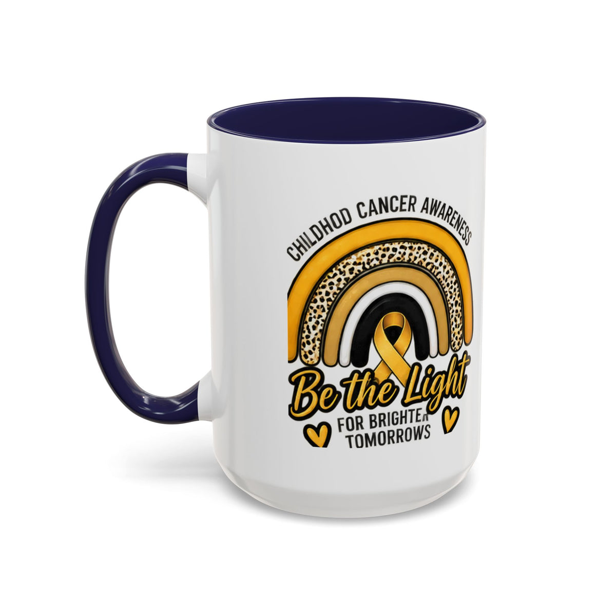 Childhood Cancer Awareness Accent Coffee Mug — "Be the Light" 11/15oz