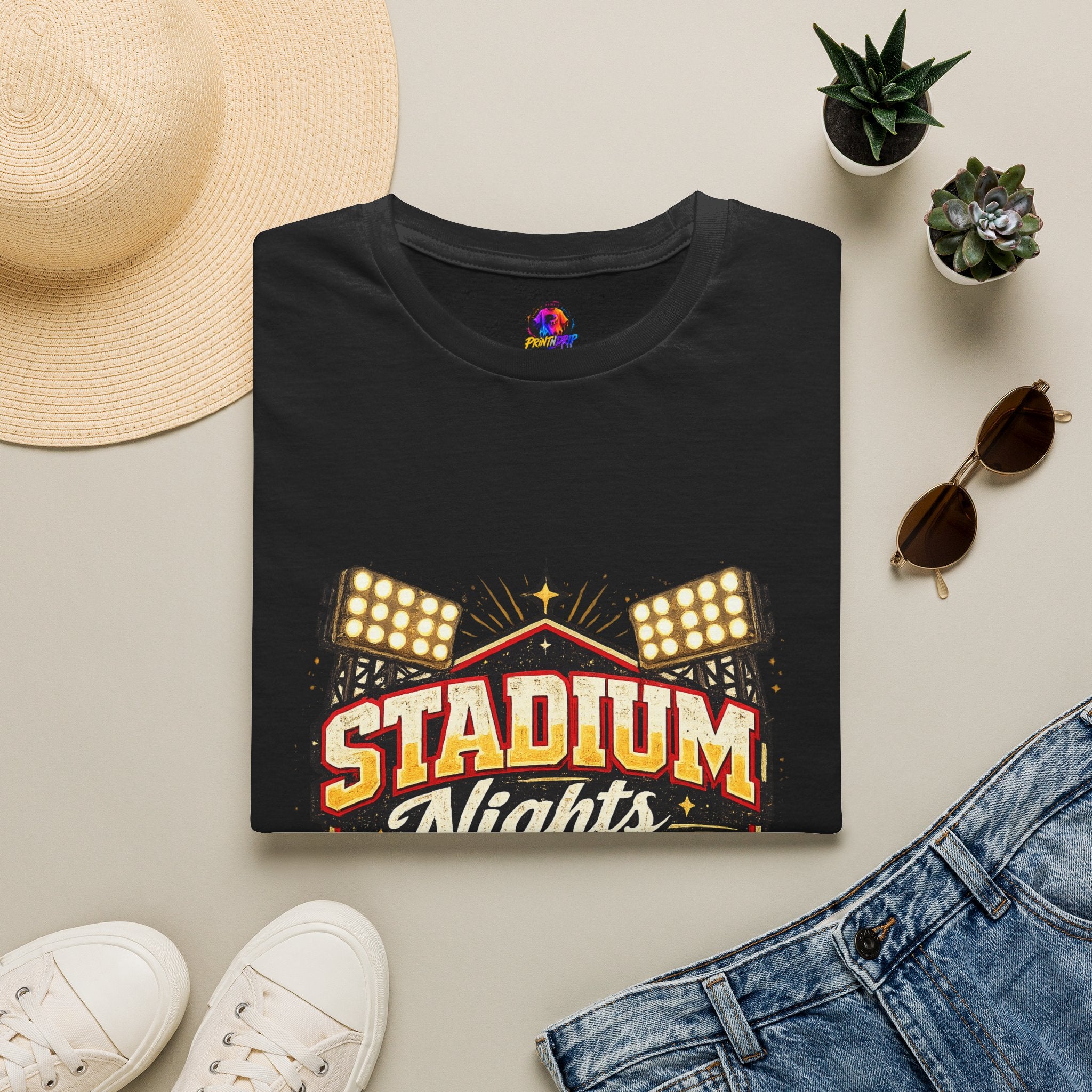 Stadium Nights T-Shirt — Vintage Sports Lights Graphic Tee