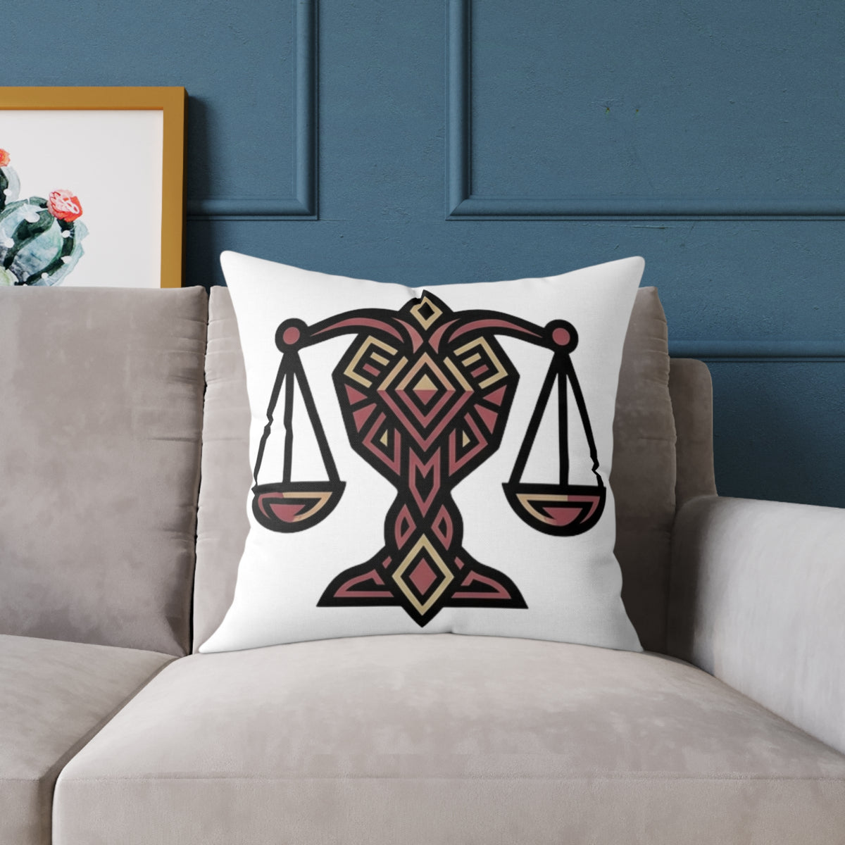 Libra Zodiac Balance Pillow Square Poly Canvas Pillow