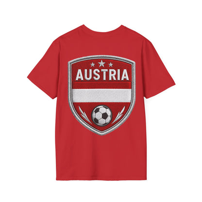 Austria  Alpine Charge Soccer T-Shirt — Mountain Football Graphic Tee -