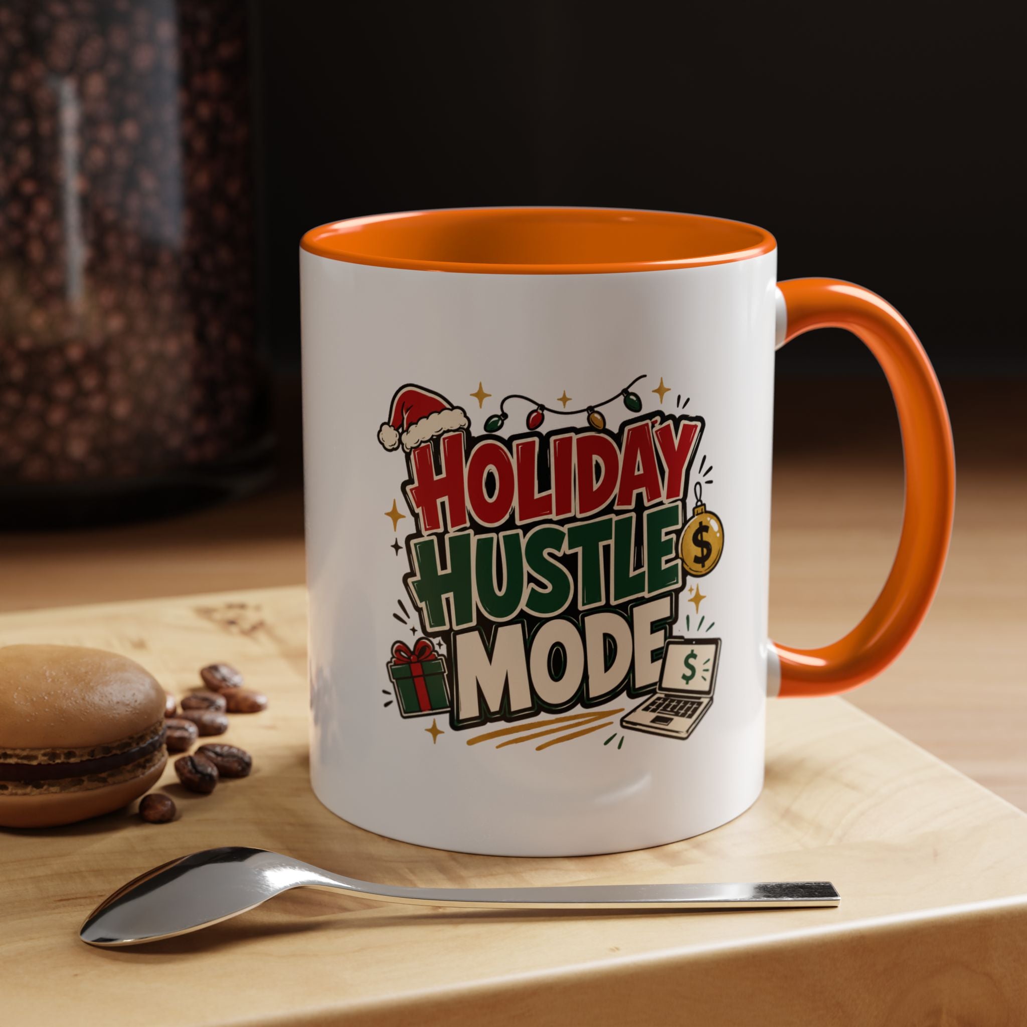 Modern Day Christmas Holiday Hustle Mode Coffee Mug — Festive Christmas Work Grind 11/15oz Accent Mug