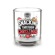 Modern Day Christmas Glass Mug  10oz Glass Mug — "Snacking Through Christmas" Holiday Coffee Cup, 10oz