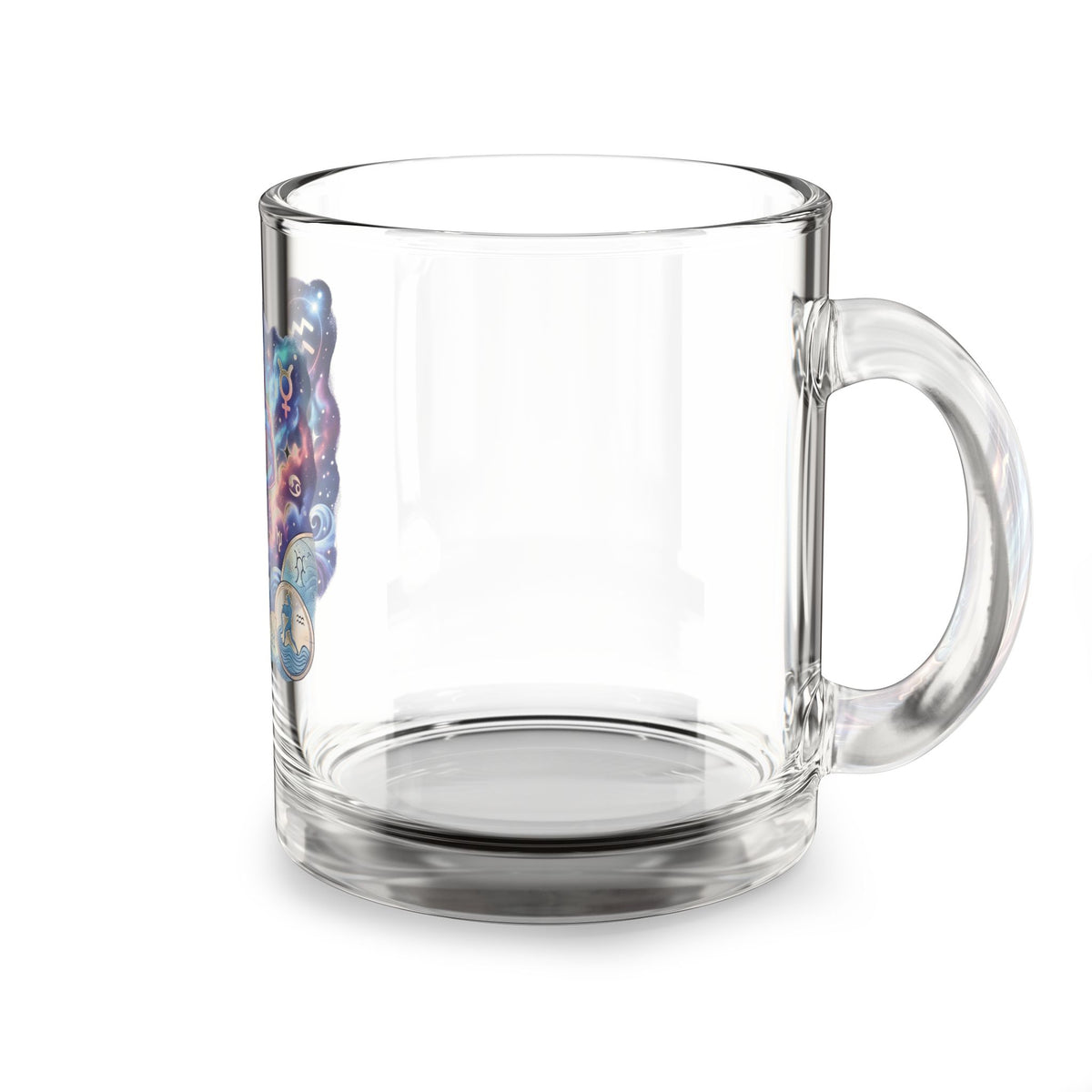Aquarius Zodiac Glass Mug — 10oz Celestial Horoscope Coffee Cup