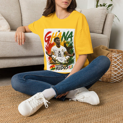 Ghana Football Player Graphic T-Shirt — Ghana Colors & Kudus Print