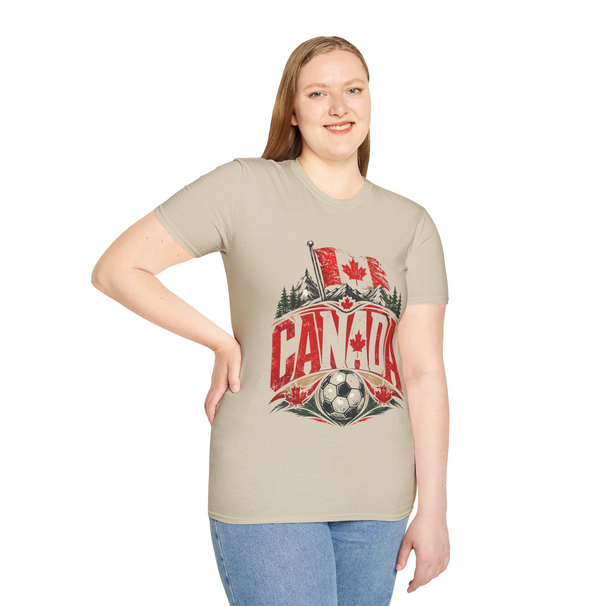 Canada Soccer T‑Shirt — Canadian Flag & Maple Leaf Crest