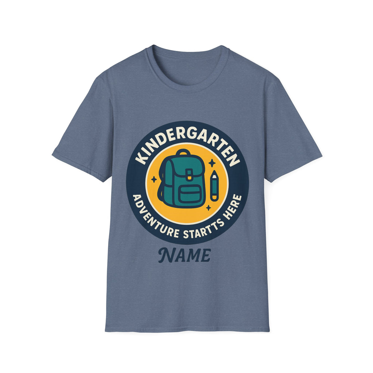 Kindergarten Teacher T‑Shirt – 'Kindergarten' Backpack Badge Design - Trending Now - August 2026