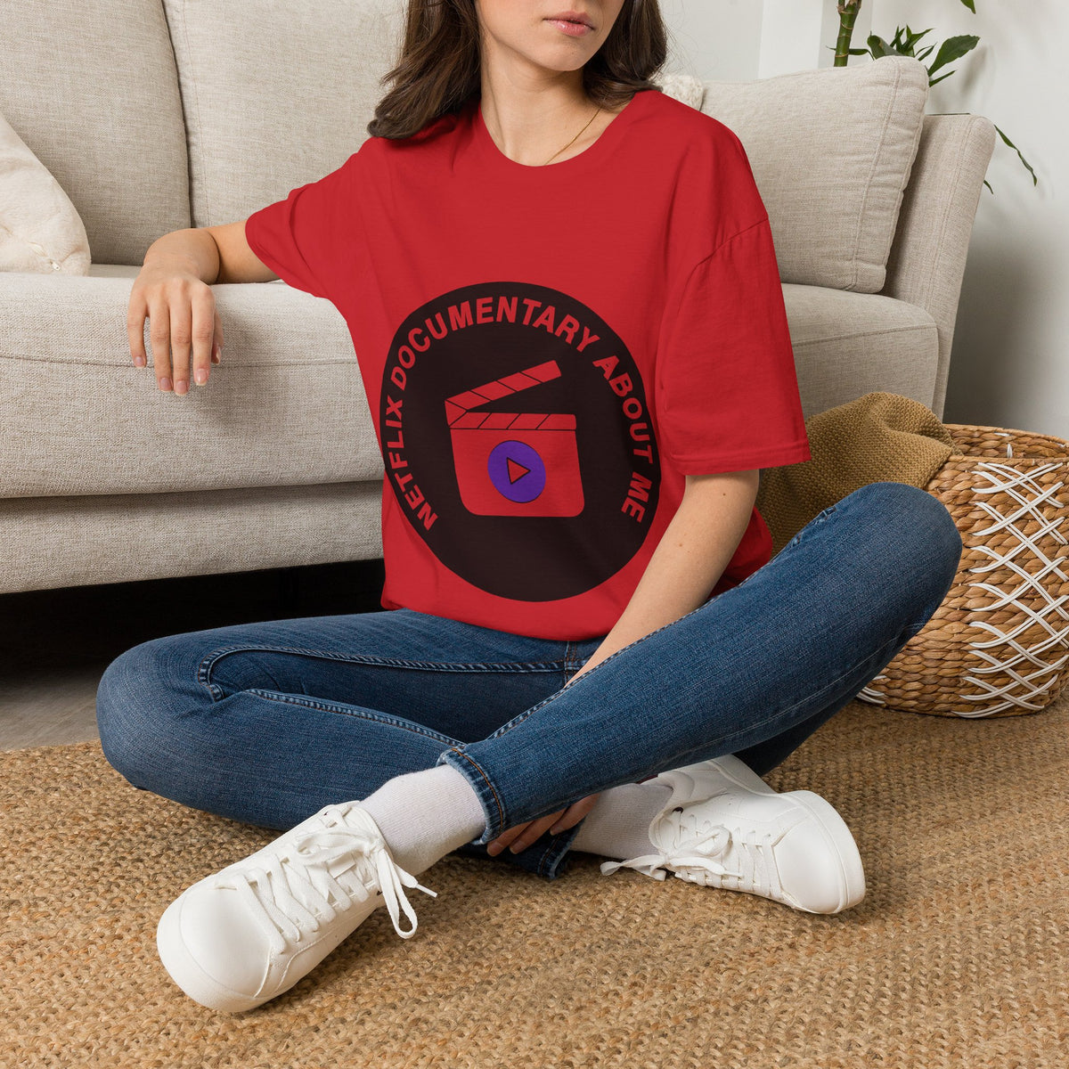 Netflix Documentary About Me Purple Badge T-Shirt - Retro Circle Logo Graphic Tee - Trending Now - September 2026