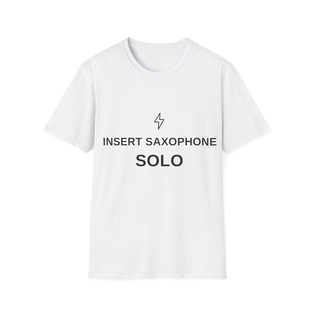 Insert Saxophone Solo Lightning Tee - Minimalist Jazz Music Graphic T-Shirt - Trending Now - September 2026