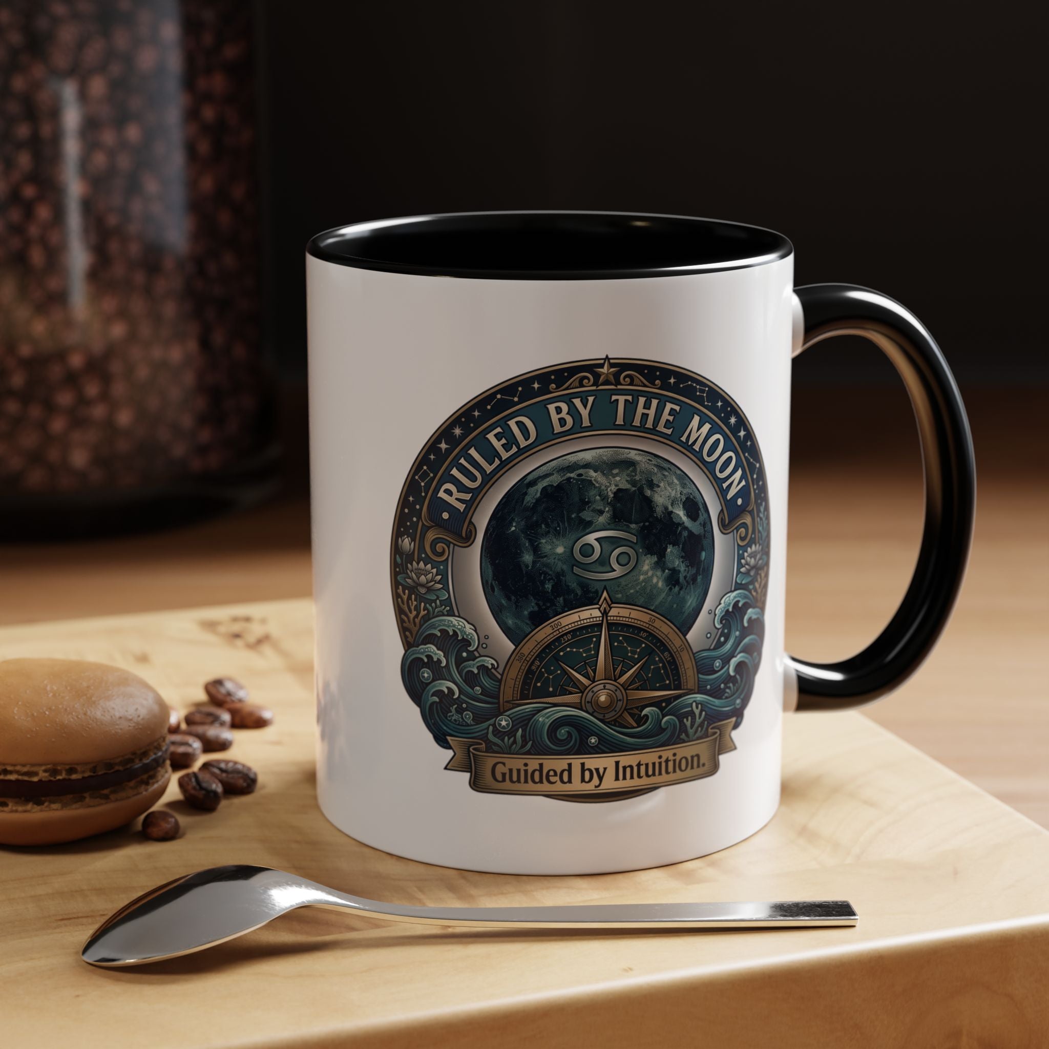 Ruled by the Moon Accent Coffee Mug — Zodiac Cancer Astrology 11/15oz