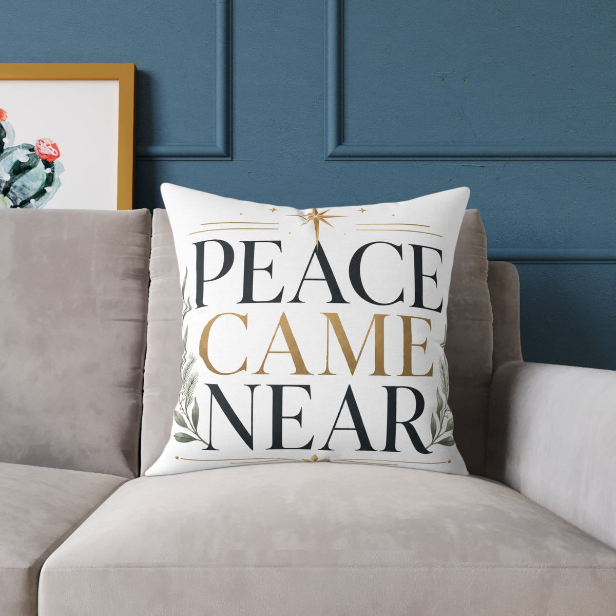 Christmas Peace Came Near Pillow – Christmas Holiday Decorative Throw Cushion