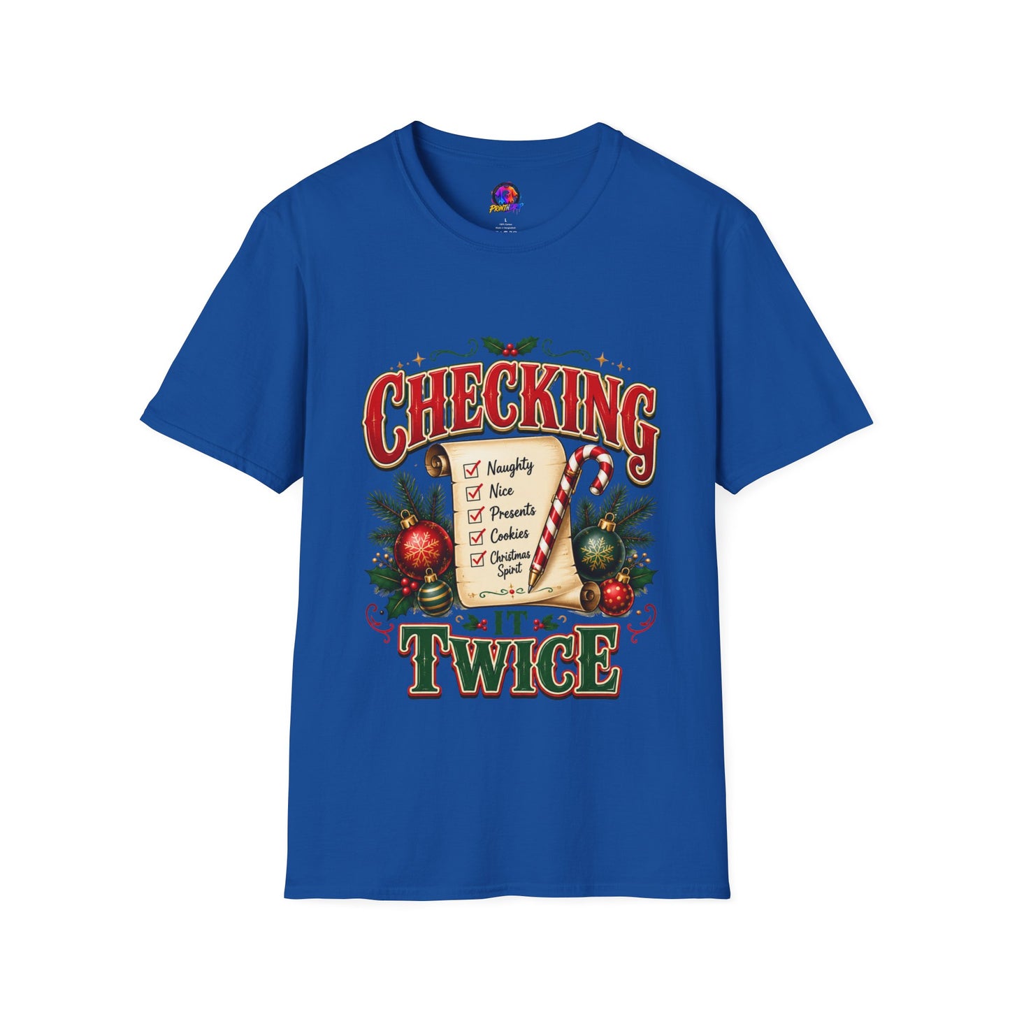 Checking It Twice Christmas T-Shirt — Naughty or Nice Holiday Tee