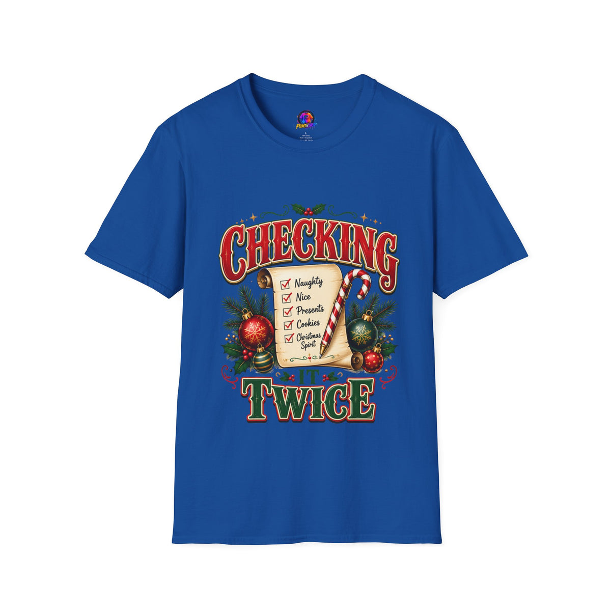 Checking It Twice Christmas T-Shirt — Naughty or Nice Holiday Tee