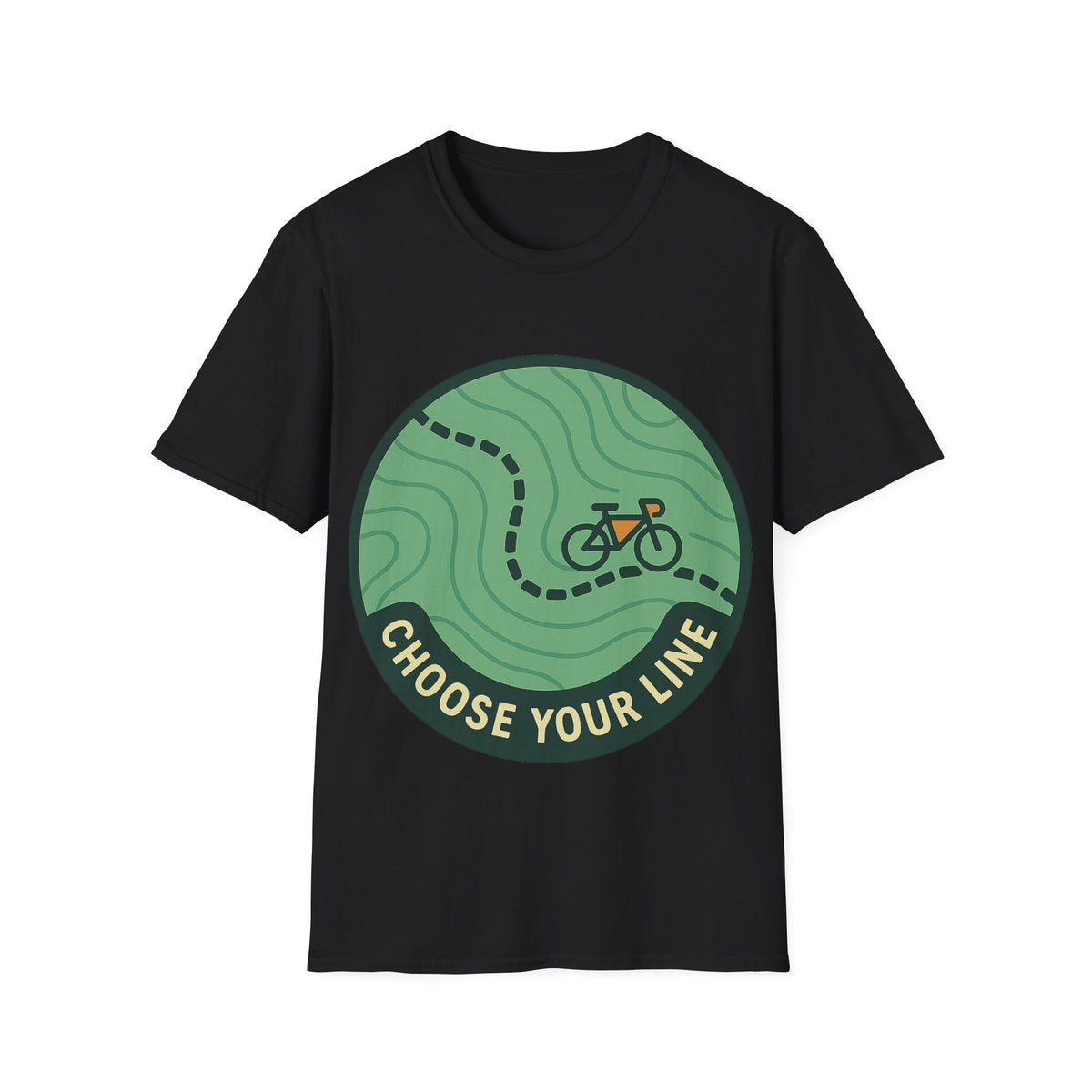 Choose Your Line Vintage Circular Badge T-Shirt, Retro Mountain Bike Trails Graphic Tee - Trending Now - September 2026