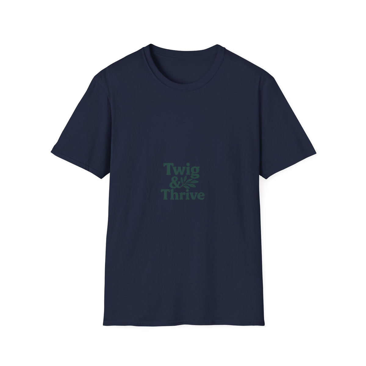 "Twig & Thrive" Minimalist Botanical Tee - Aesthetic Clean Plant Slogan White T-Shirt - Trending Now - September 2026