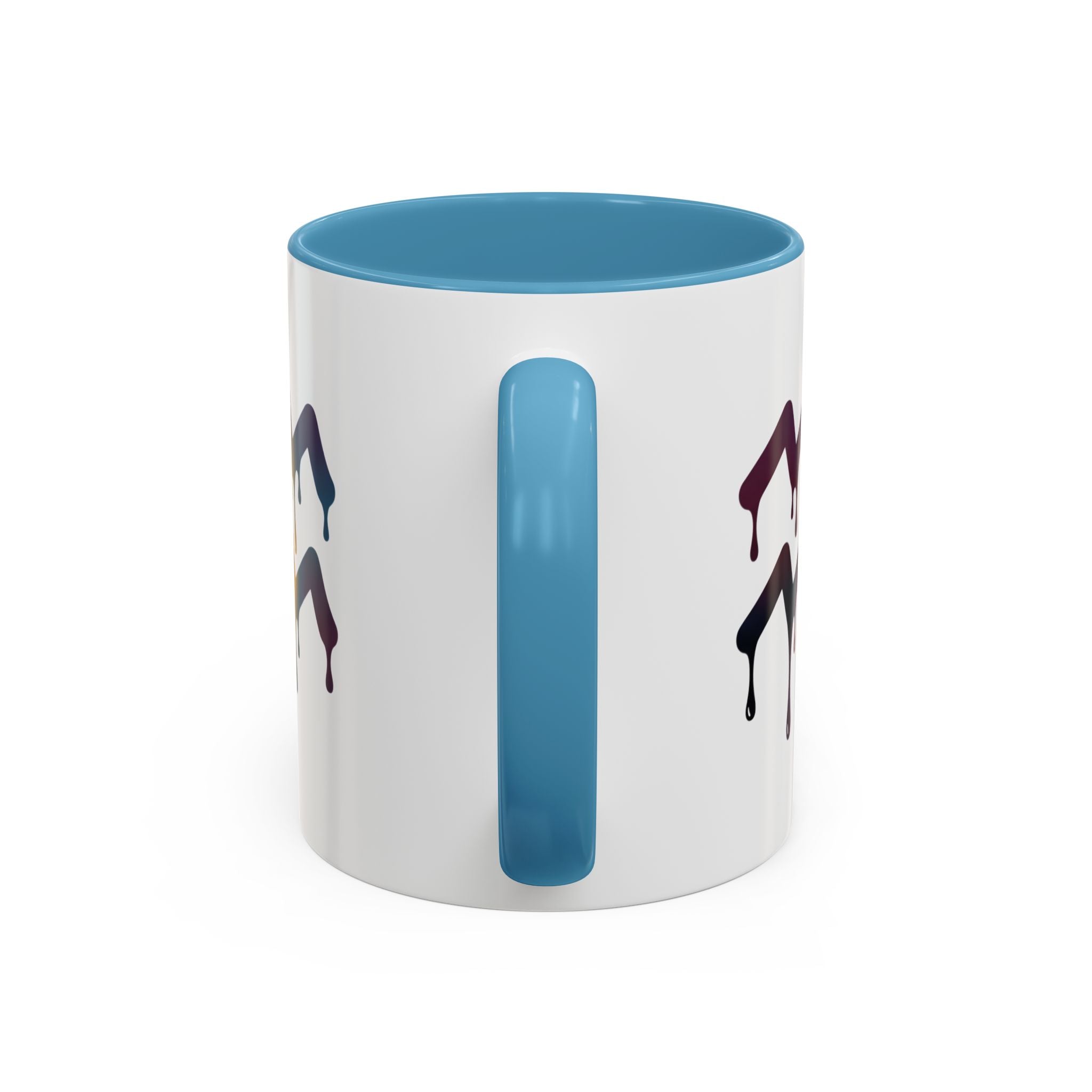 Dripping Rainbow Chevron Accent Coffee Mug — Colorful Gradient Art