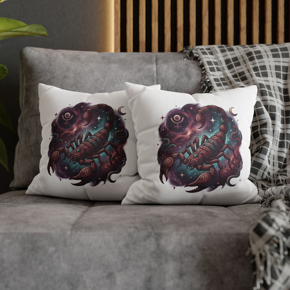 Scorpio Zodiac Scorpion Pillowcase — Astrological Night Sky Throw Pillow