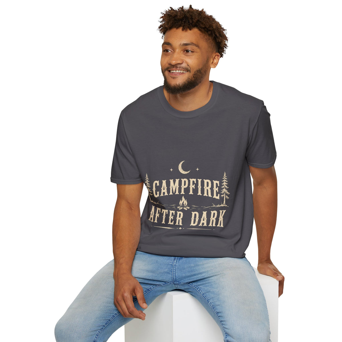 Campfire After Dark T-Shirt — Moonlit Camping Graphic Tee