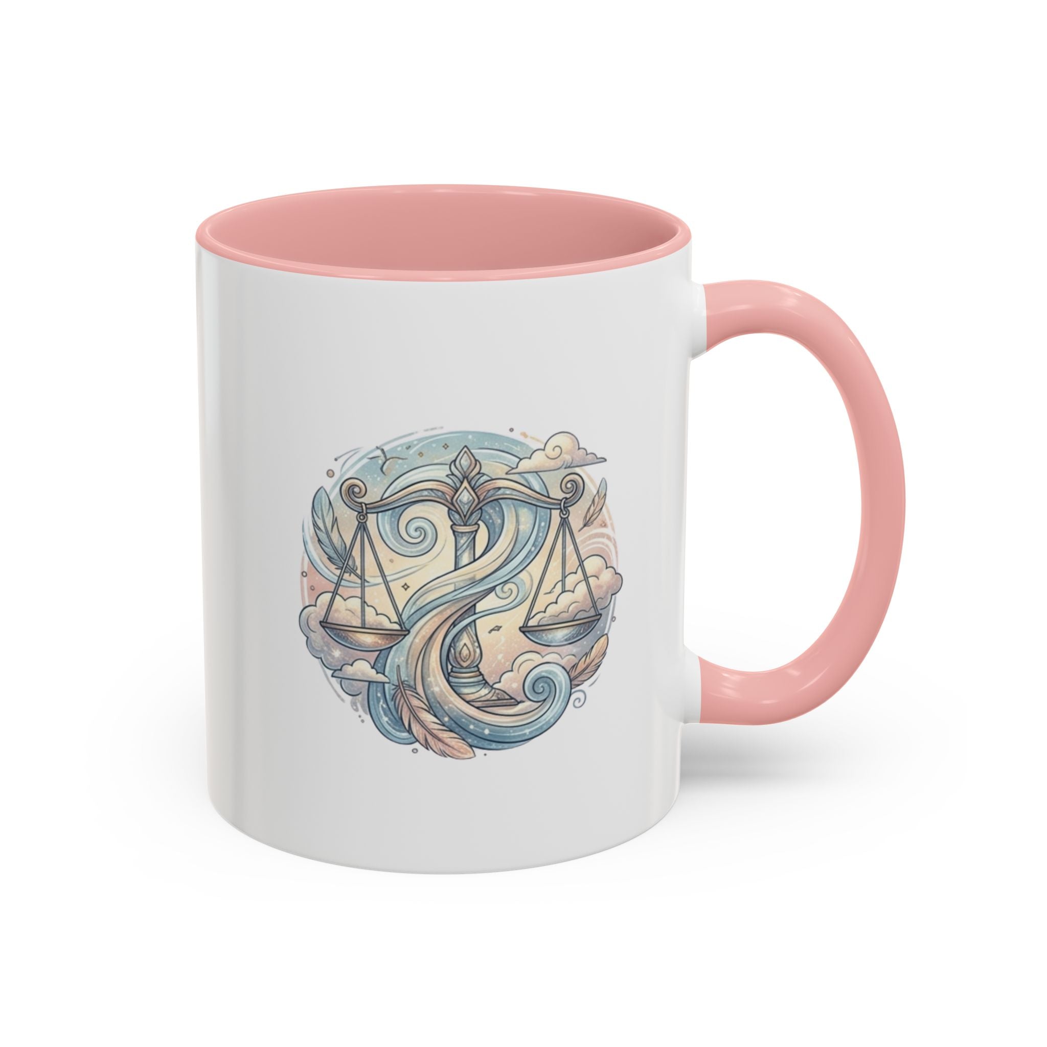 Libra Zodiac Coffee Mug — Balance Scales Astrological Accent Mug