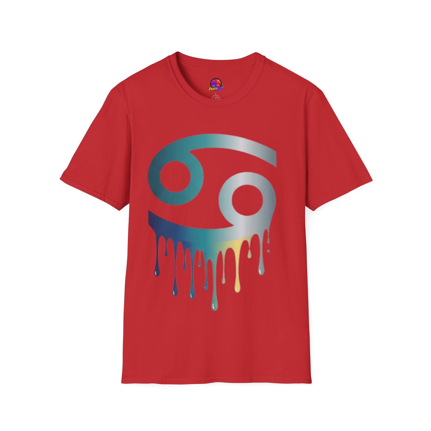 Cancer Zodiac T‑Shirt — Dripping Gradient Astrology Tee (Cancer Symbol)