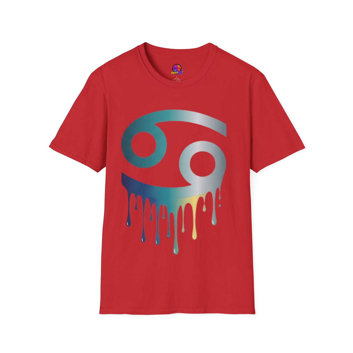 Cancer Zodiac T‑Shirt — Dripping Gradient Astrology Tee (Cancer Symbol)