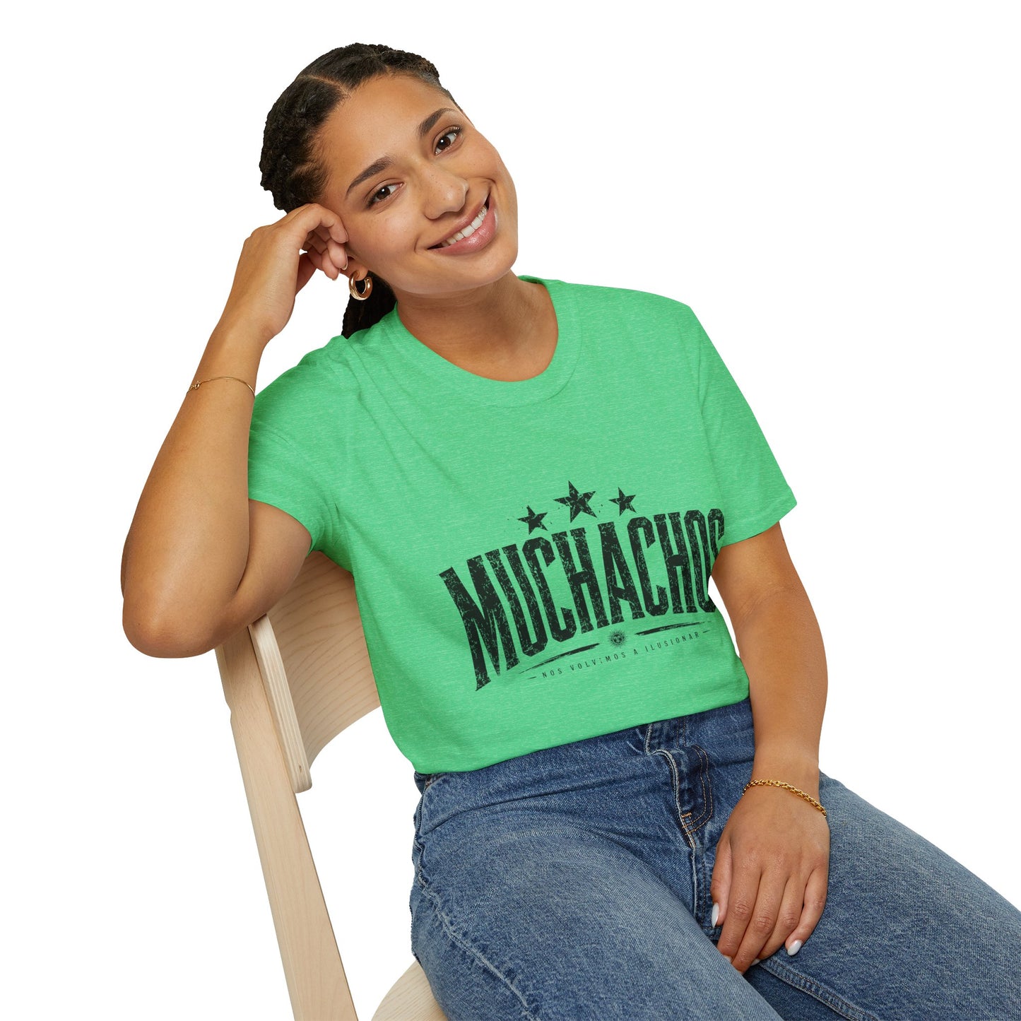 Muchachos Graphic T‑Shirt — Vintage Distressed Crew Tee - Argentina Song, slogan, favorite chant