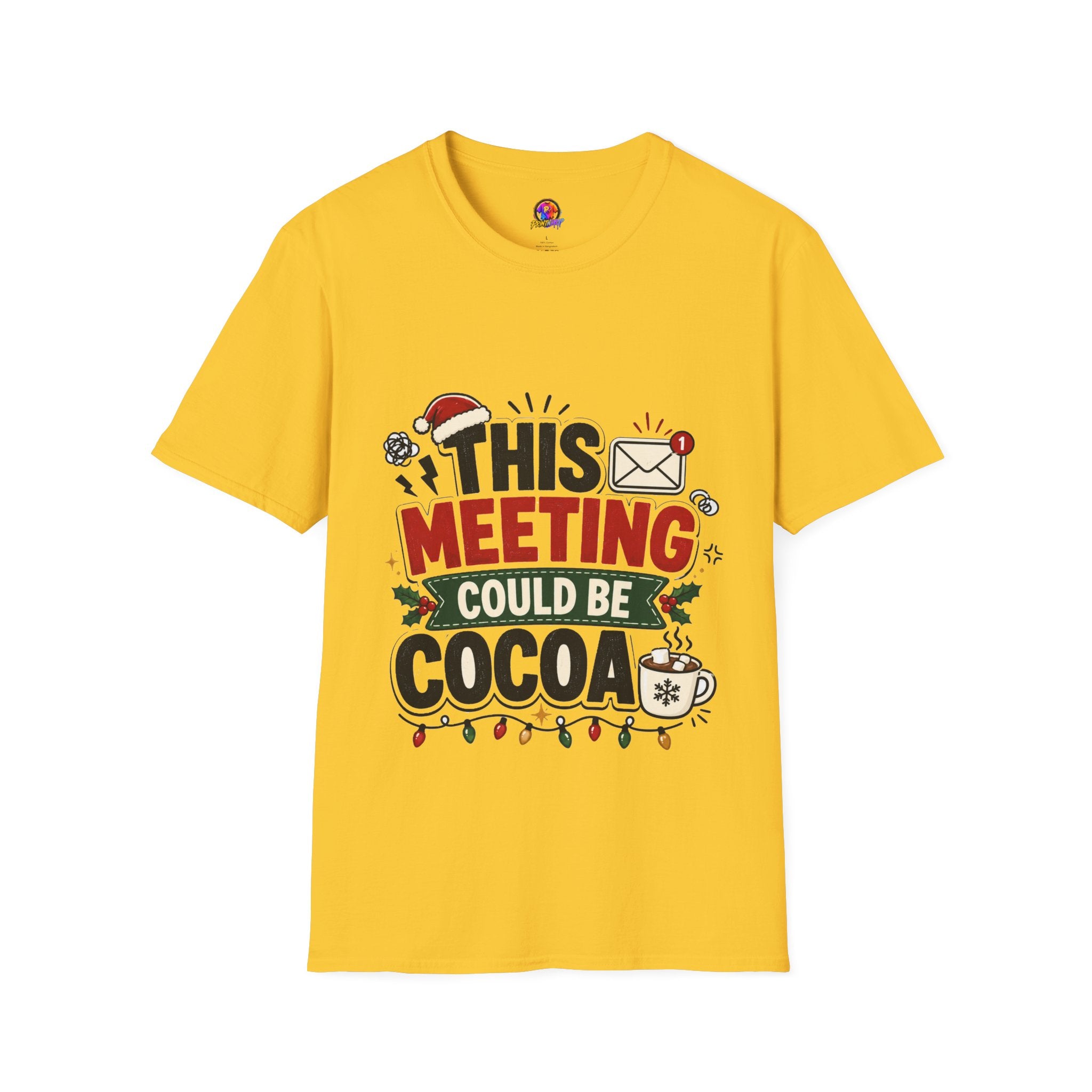 T-Shirt — "This Meeting Could Be Cocoa" Christmas Holiday Graphic Tee