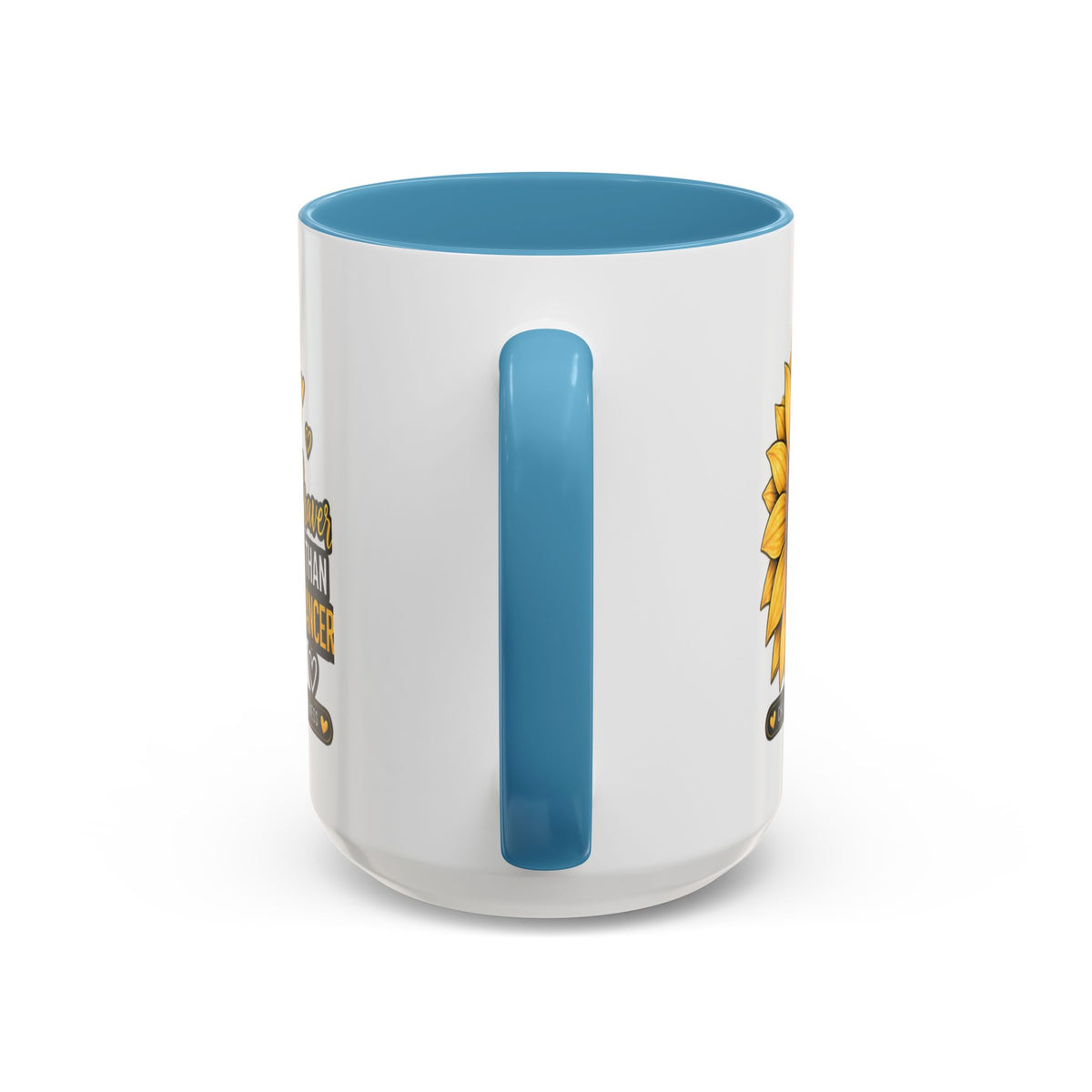 Childhood Cancer Awareness Mug — "Braver Than Cancer" Sunflower & Gold Ribbon
