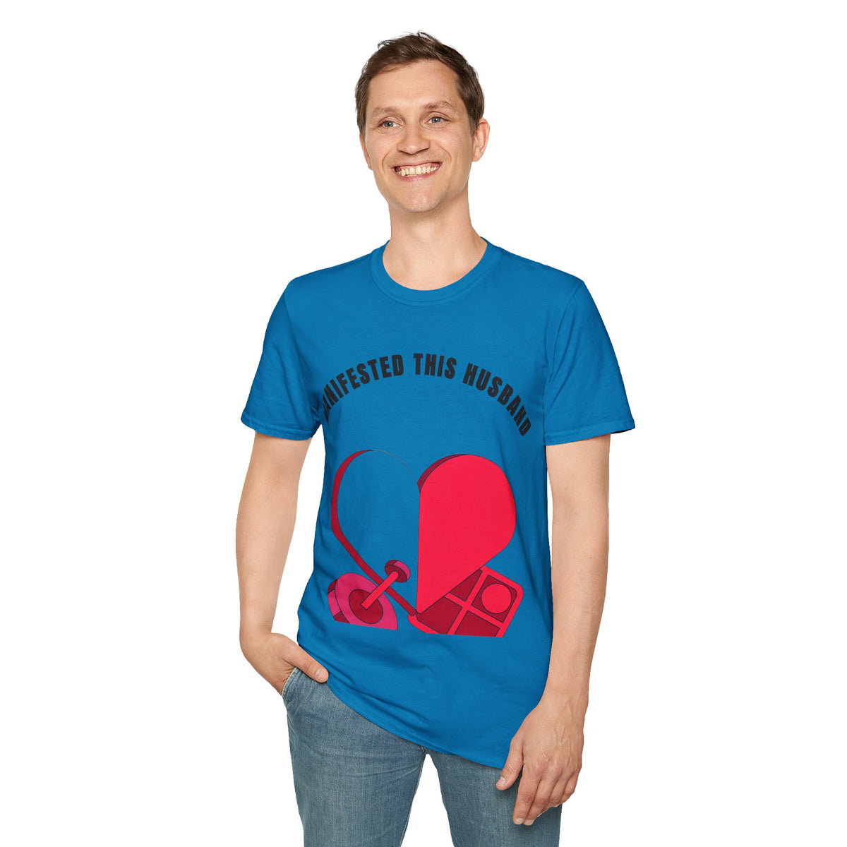 T-Shirt — "Manifested This Husband" Heart Graphic - Trending Now - September 2026