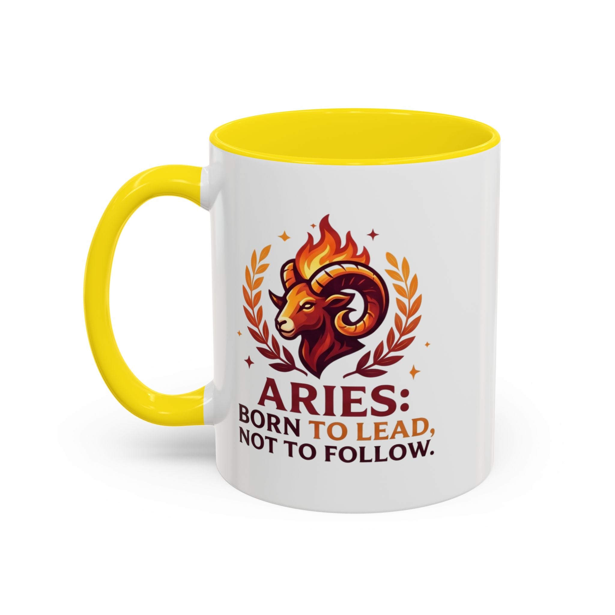 Aries Coffee Mug — "Aries: Born to Lead, Not to Follow" Zodiac Astrology Gift
